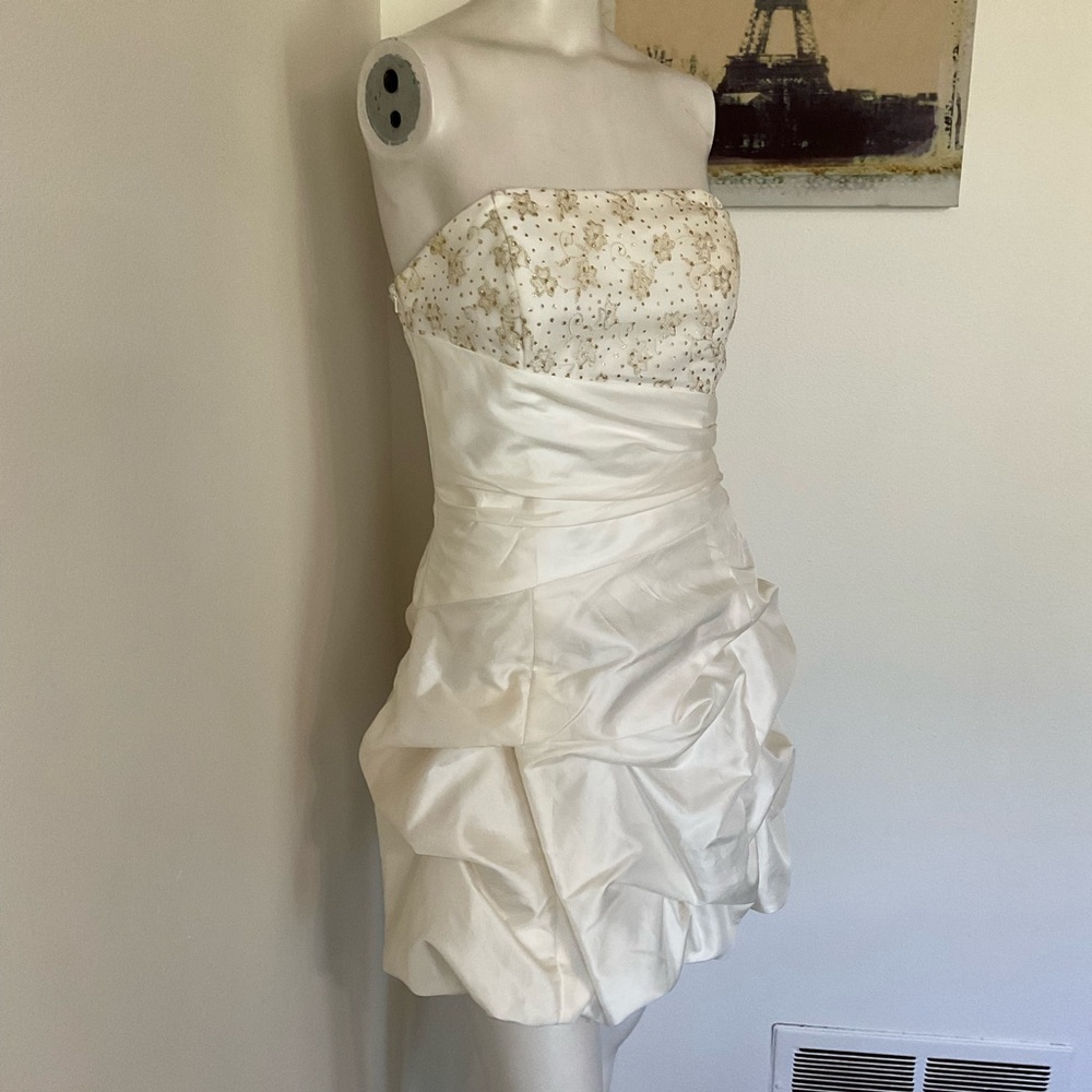 Vintage Jessica McClintock Gunne Sax Strapless Prom Dress 7 - Picture 4 of 8